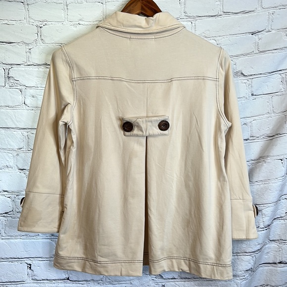 At Soul By Ann Trinity Khaki Large Brown Button Front Pocket Jacket Size Small - Picture 7 of 9